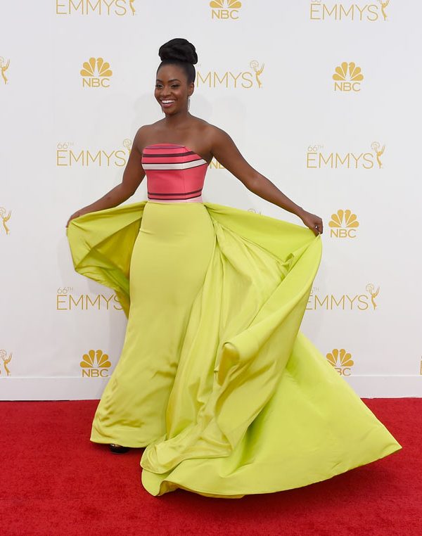 Teyonah Parris In Christian Siriano  At The  2014 Emmy Awards