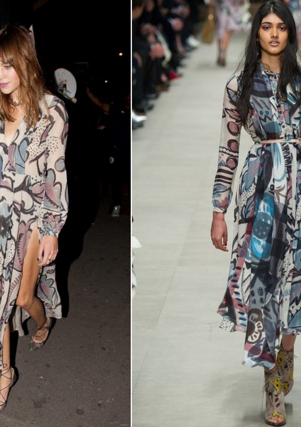 Alexa Chung Wearing Burberry Prorsum  At  Nick Grimshaw’s Birthday Party