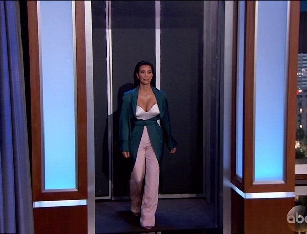 Kim Kardashian In Ulyana Sergeenko Couture  At  Jimmy Kimmel Live
