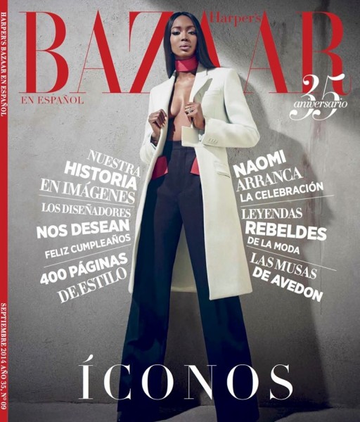 Naomi Campbell Covers Harper’s Bazaar Latin America September 2014 Issue