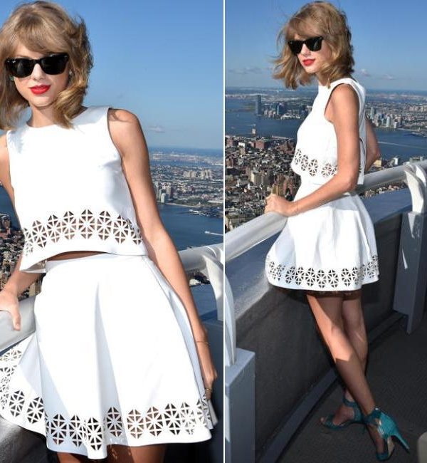 Taylor Swift In Monica Rose for Lovers + Friends at The  Yahoo Live Stream