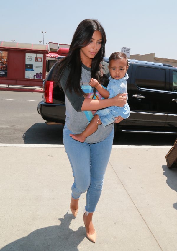 Kim Kardashian and North West spotted at the airport