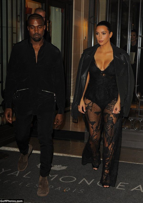 Kim Kardashian  and Kanye West at Givenchy show for Paris Fashion Week