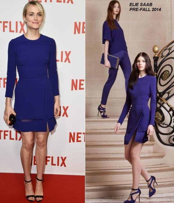 Taylor Schilling wears  Elie Saab at the Netflix Launch Party