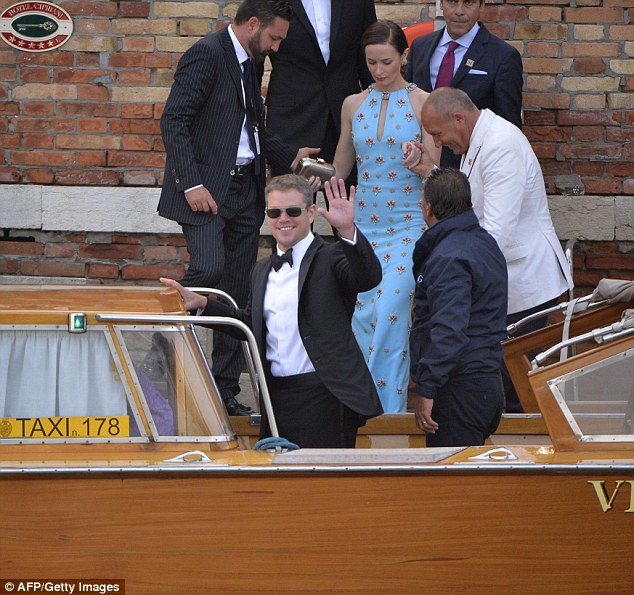 Emily Blunt wears Emilio Pucci at George Clooney And Amal Alamuddin Wedding