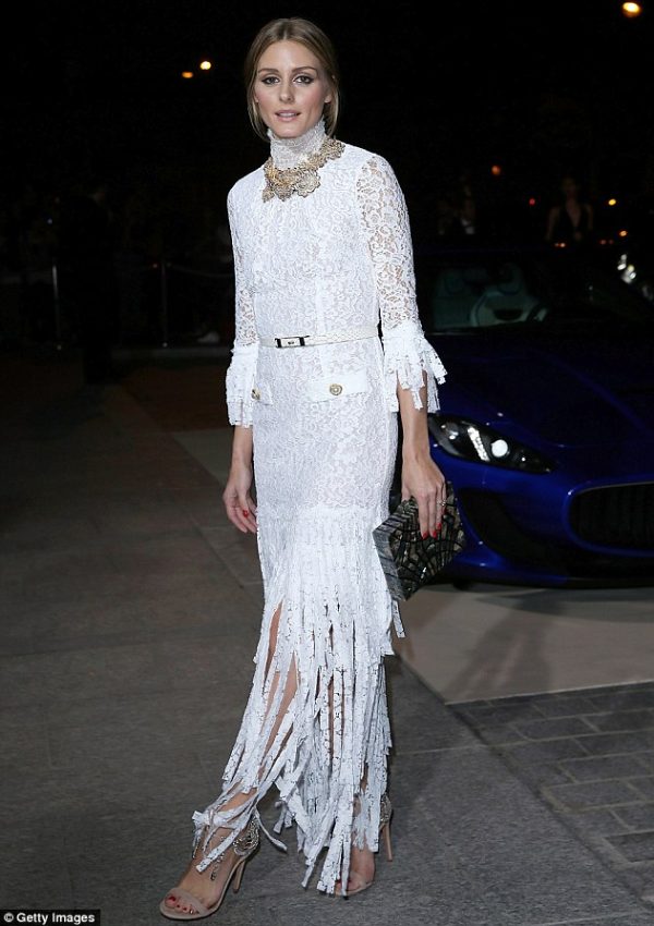 Olivia Palermo wears  Alessandra Rich at  CR Fashion Book Issue N°5 Launch Party