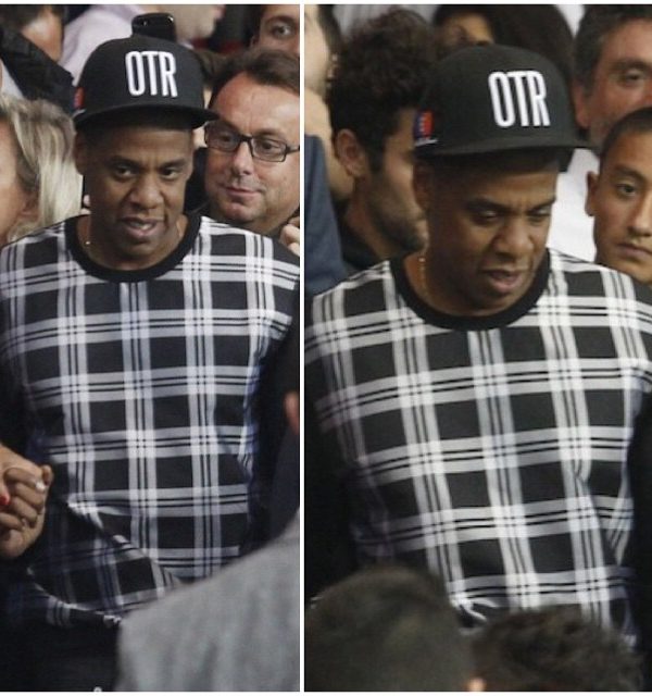 Jay-Z wears  Alexander McQueen  and OTR Tour Hat  at Soccer Game in France