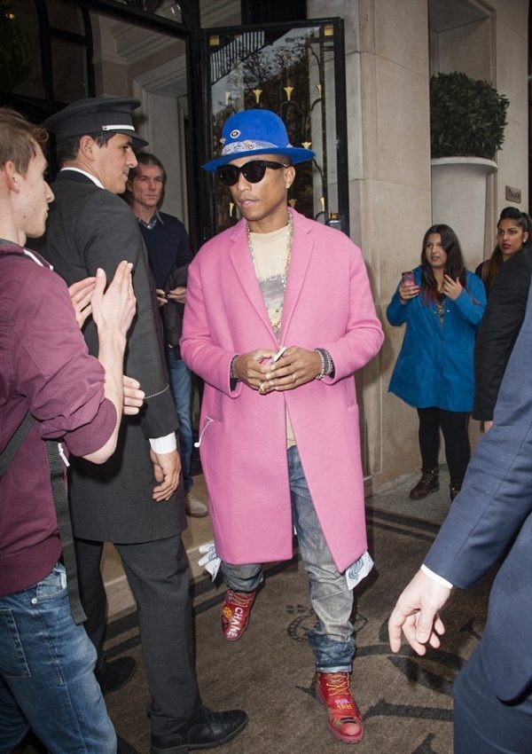 Pharrell Williams wears  Céline – Paris Street Style