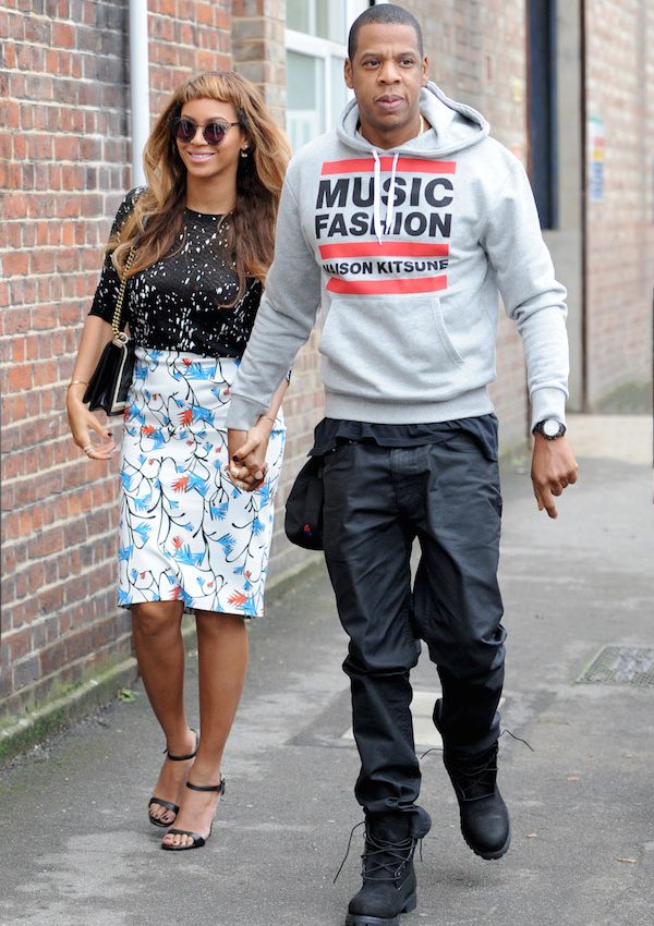 Jay Z  In Maison Kitsuné Music Fashion Hoodie in London