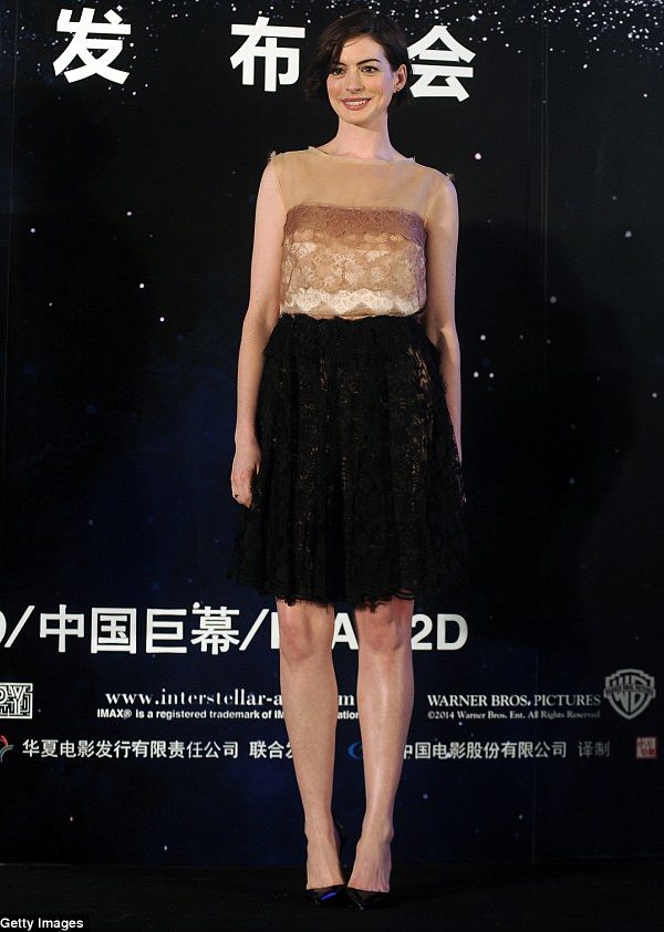 Anne Hathaway  in Lanvin  ‘Interstellar’ Shanghai Press Conference