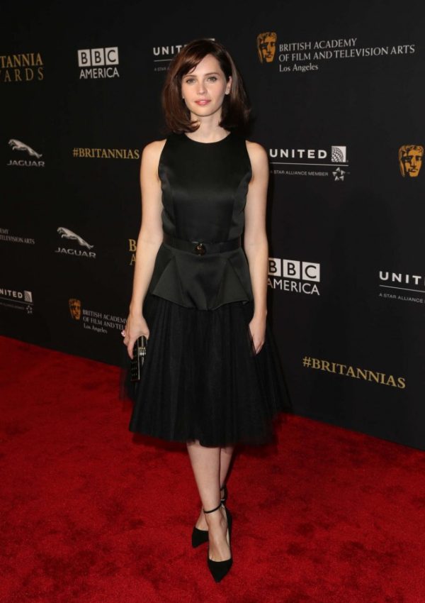 Felicity Jones wears  Christopher Kane – BAFTA Los Angeles Jaguar Britannia Awards