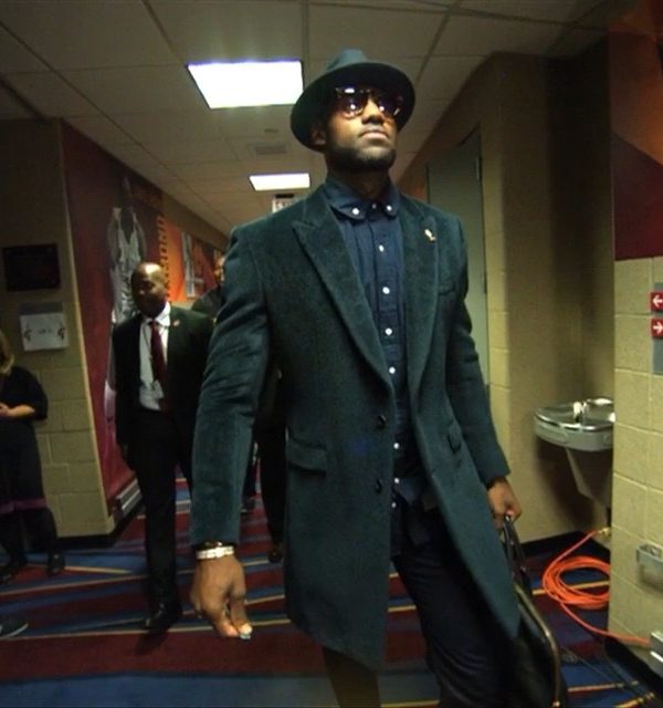 LeBron James  in Balenciaga  and Thom Browne Shirt -Opening Night at Cleveland’s Quicken Loans Arena