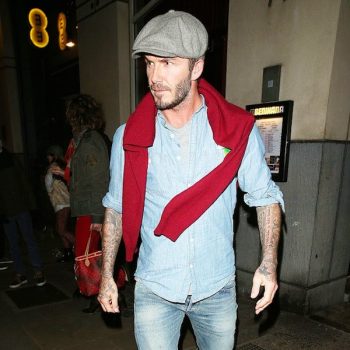 David-Beckham-wears-Denim-Supply-Ralph-Lauren-Chambray-Utility-Shirt-at-Benihana-Japanese-Restaurant-Kings-Road-London-15th-December-2014