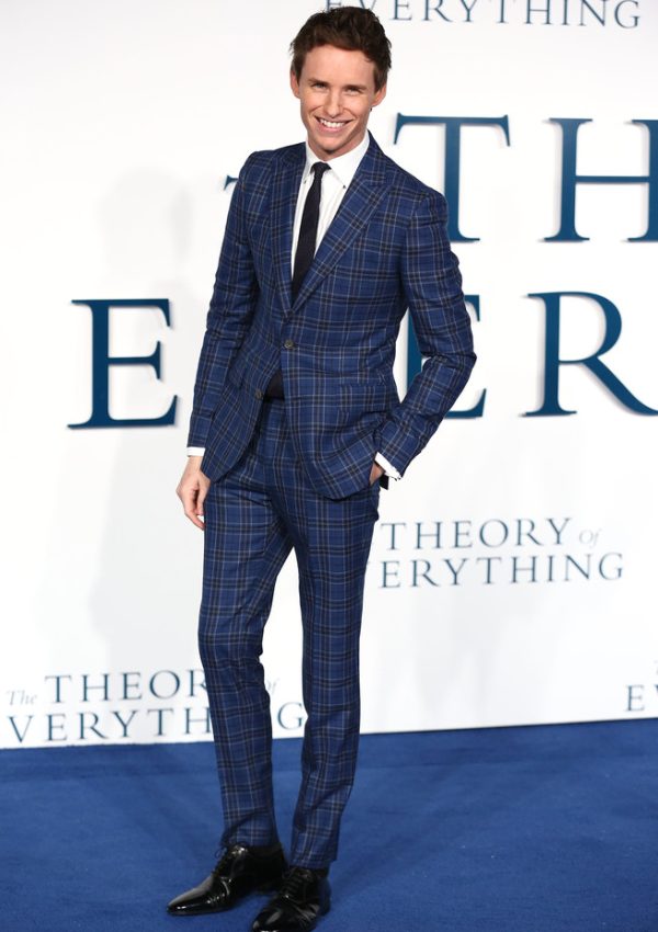 Eddie Redmayne wears  Hardy Amies – ‘The Theory of Everything’ UK Premiere