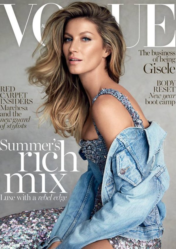 Gisele Bundchen Wears Denim on Vogue Australia January 2015 Cover