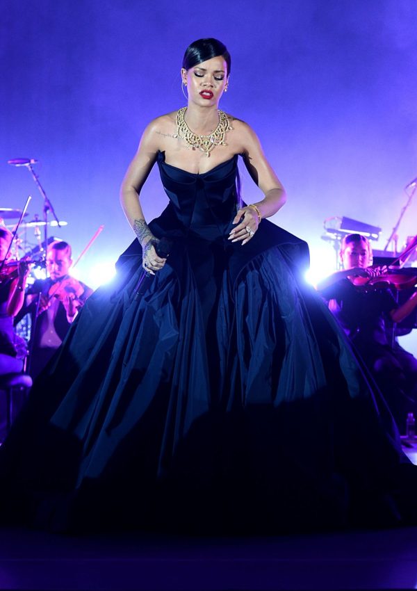 Rihanna  wears Zac Posen – First Annual Diamond Ball for the Clara Lionel Foundation Performance