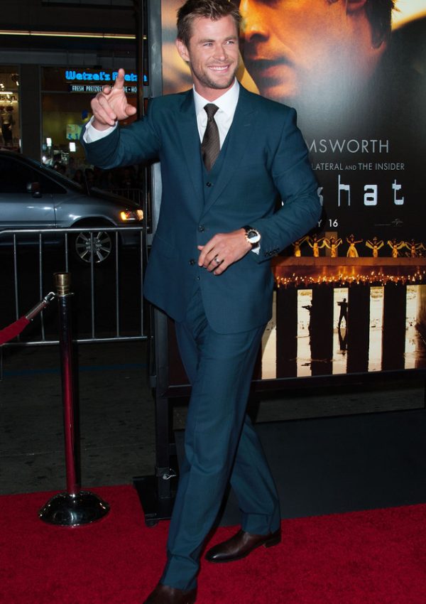 Chris Hemsworth  in  Dolce & Gabbana at  ‘Blackhat’ Premiere