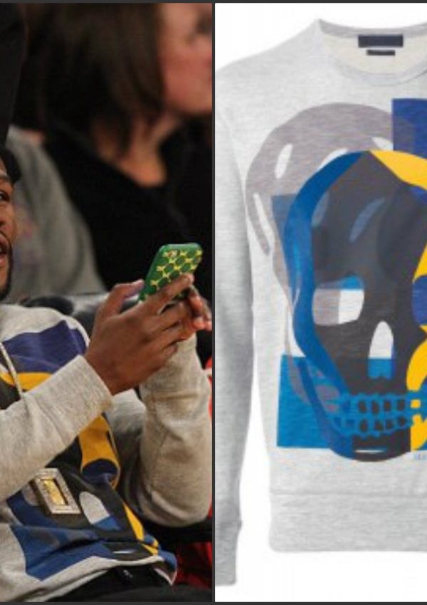 Floyd Mayweather in Alexander McQueen –   Courtside  Lakers game