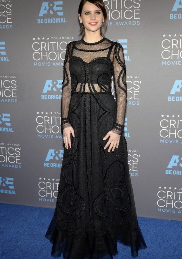 Felicity Jones wears  Dolce & Gabbana at the 20th Annual Critics’ Choice Movie Awards