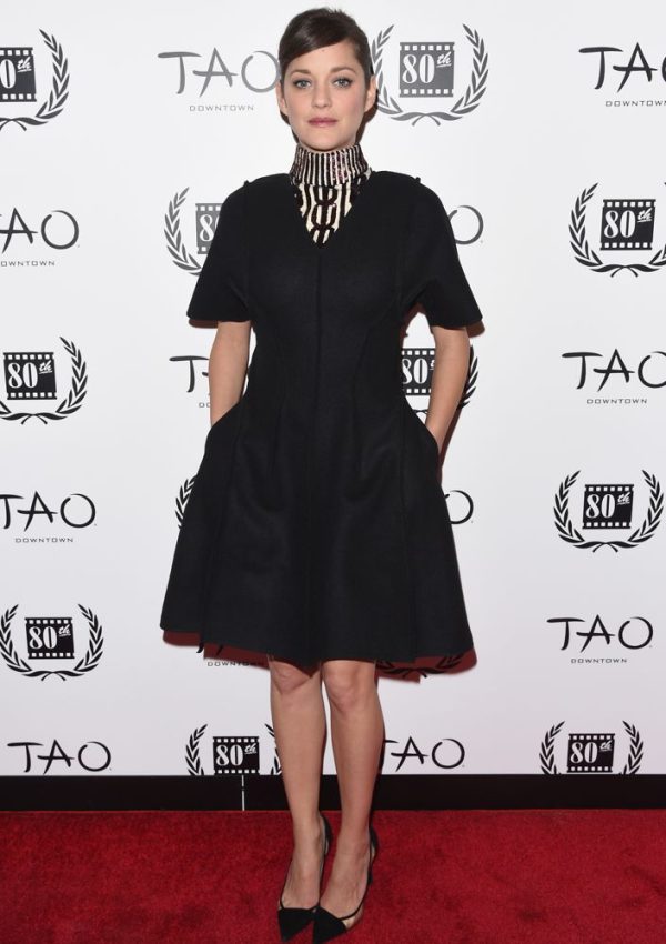 Marion Cotillard wears Christian Dior at the 2014 New York Film Critics Circle Awards