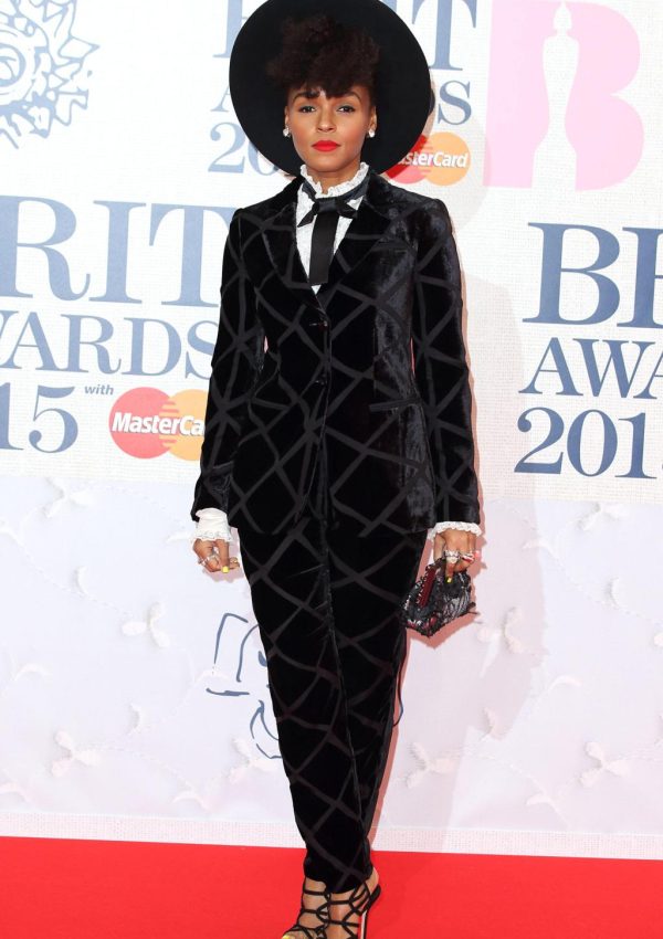 Janelle Monae In Emporio Armani  at the 2015 BRIT Awards