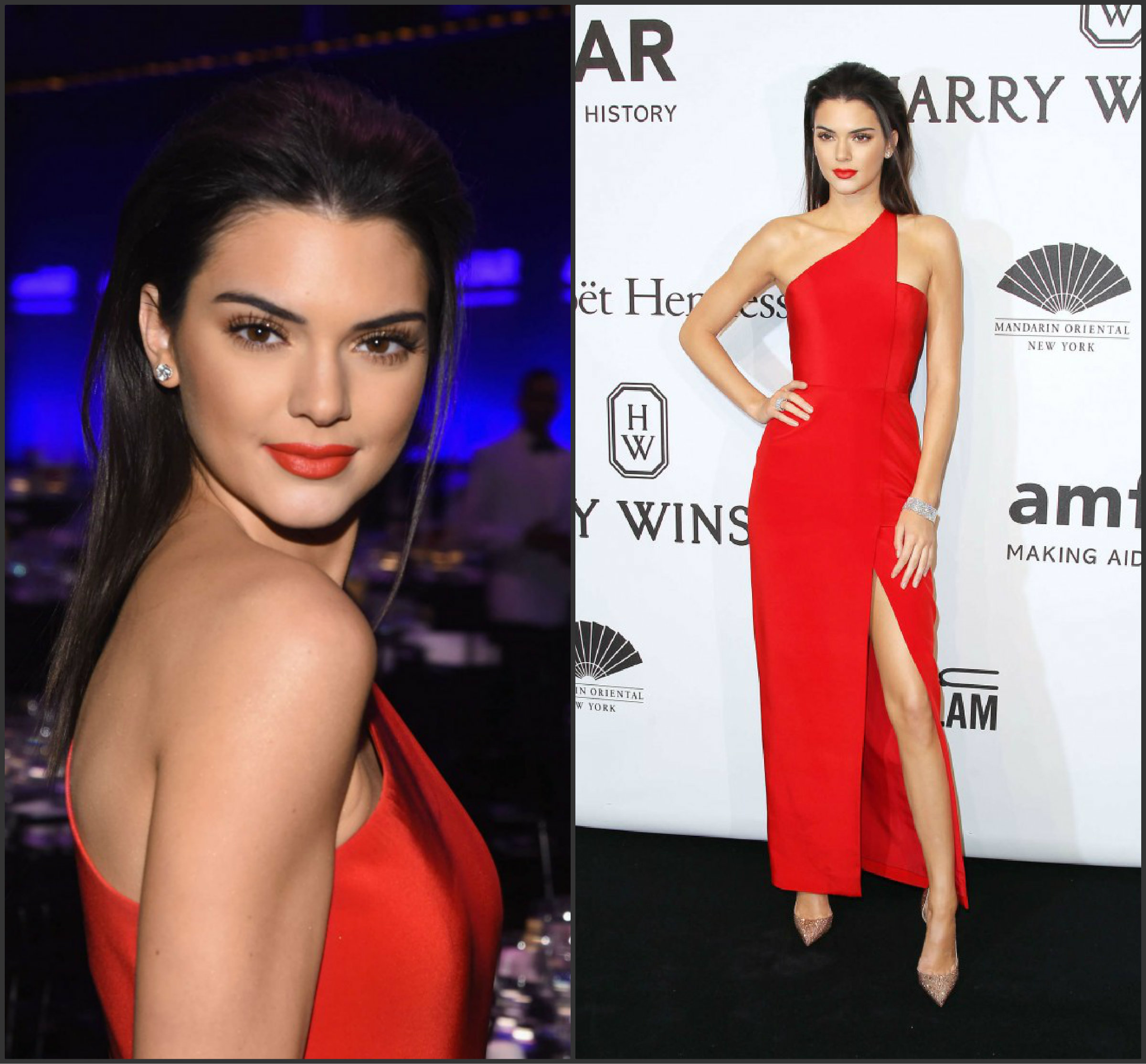 Kendall Jenner in Romona Keveza at the 2015 amfAR New York Gala ...