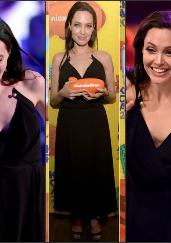 Angelina Jolie  in Versus at the   28th Annual Nickelodeon  Kids’ Choice Awards