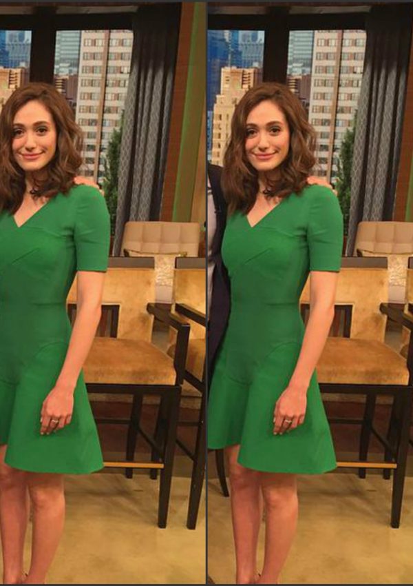 Emmy Rossum In Roland Mouret  at  Live With Kelly & Michael