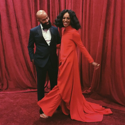 Solange pictured with her husband