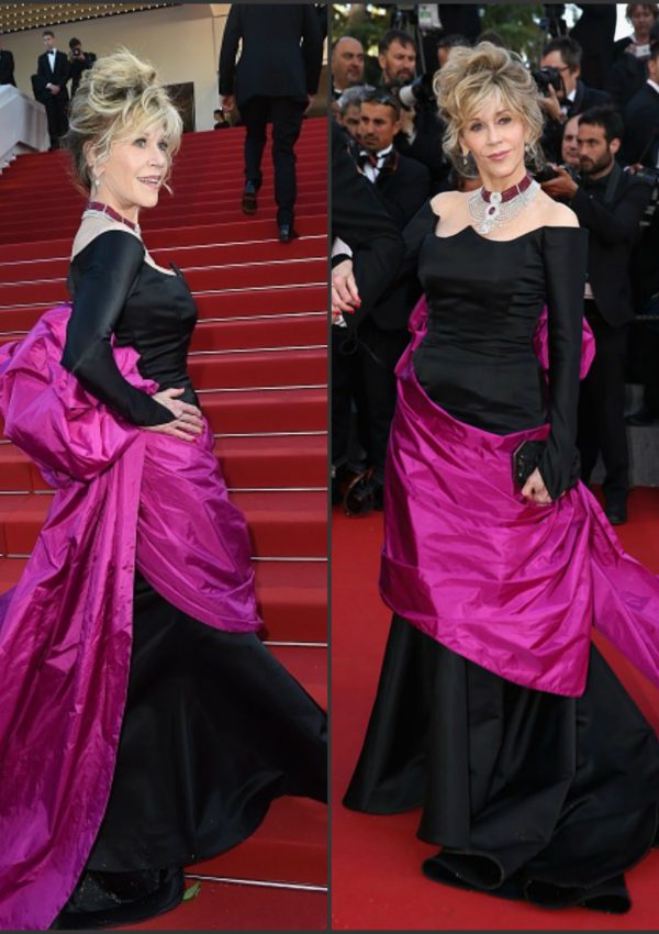 Jane Fonda In Schiaparelli Couture at  ‘Youth’ Cannes Film Festival Premiere