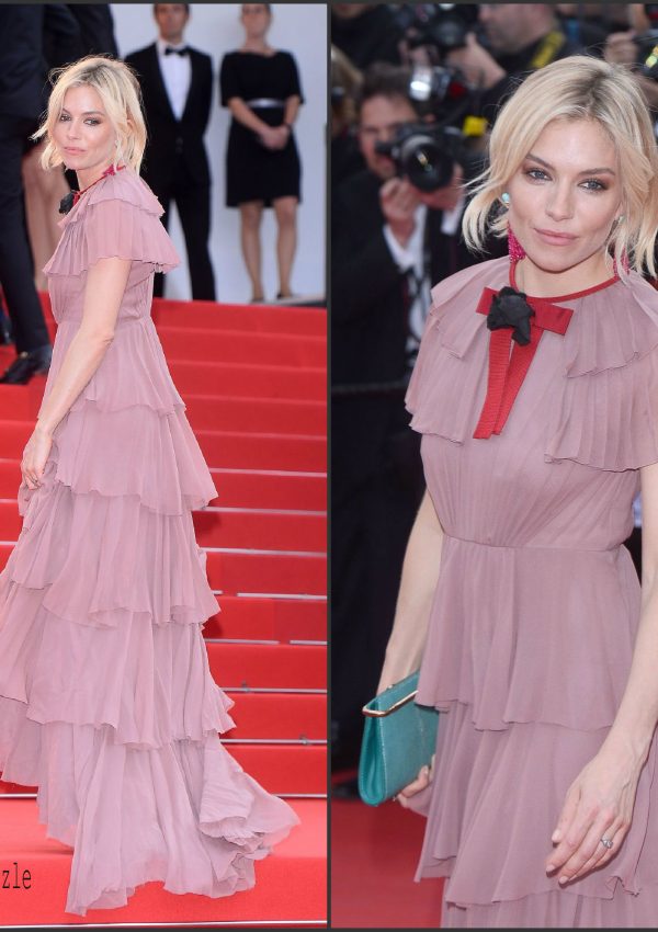 Sienna  Miller in  Gucci at Macbeth Premiere  Cannes Film Festival