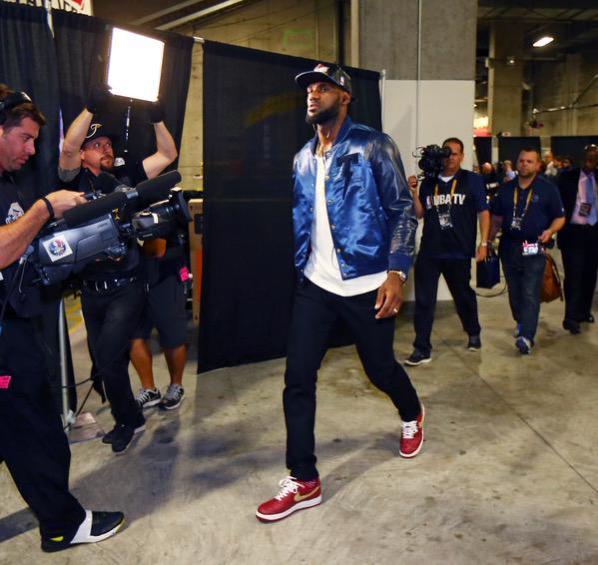 Lebron James in  Tackma  Varsity Jacket –  2015 NBA FINALS GAME 5