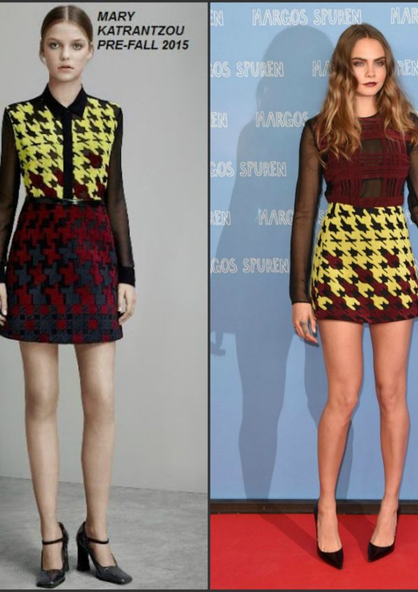Cara Delevingne in Mary Katrantzou at the Paper Towns’ Berlin Photocall
