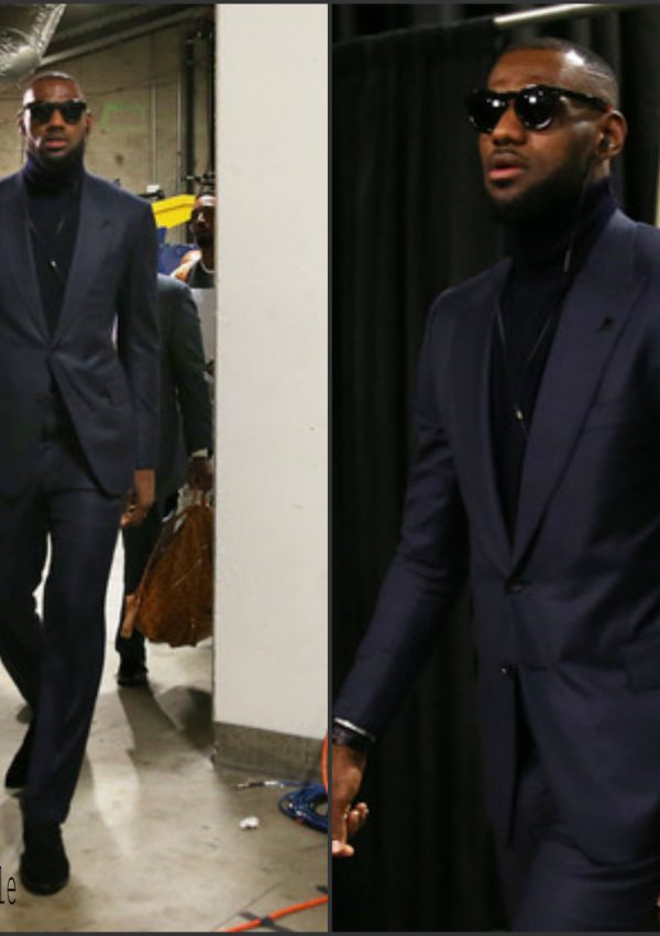 LeBron James Arrives for Game 1 of The NBA Finals  in Tom Ford and Ralph Lauren