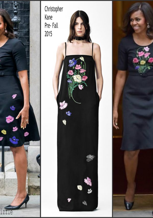 FLOTUS Michelle Obama in  Christopher Kane Out in London