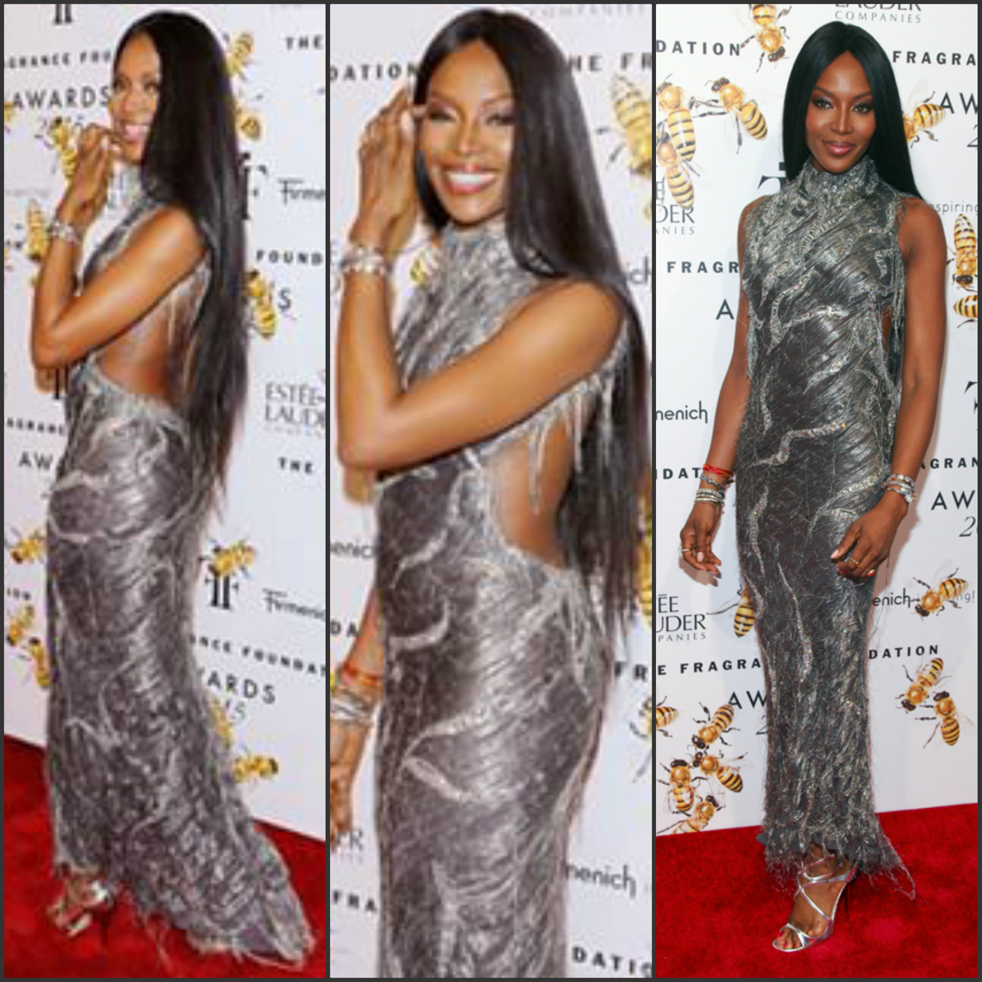 Naomi Campbell in Atelier Versace at the 2015 Fragrance Foundation ...