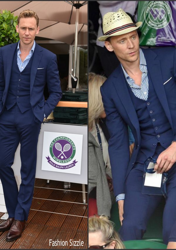 Tom Hiddleston  in Ralph Lauren   – Wimbledon Tennis Championships at Wimbledon