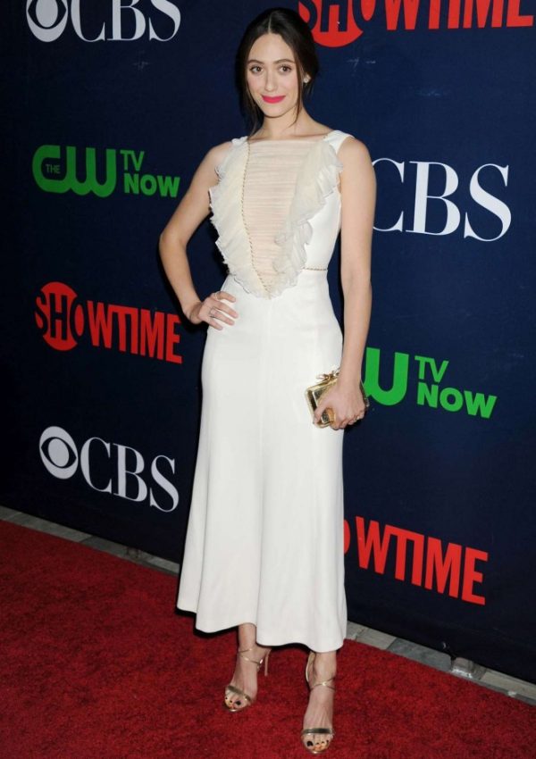 Emmy Rossum In Alessandra Rich  at CBS’ 2015 Summer TCA Party