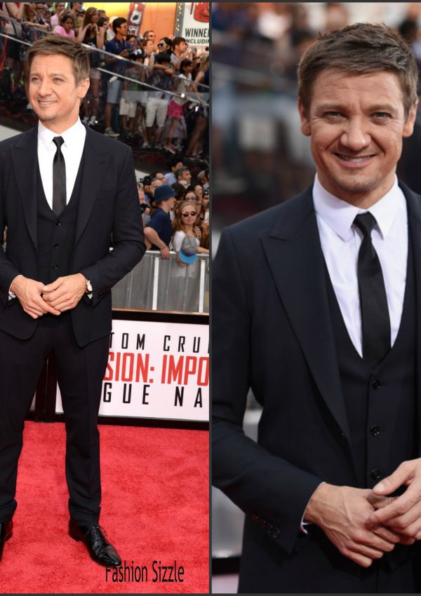 Jeremy Renner in  Dolce & Gabbana – ‘Mission Impossible: Rogue Nation’  NY Premiere