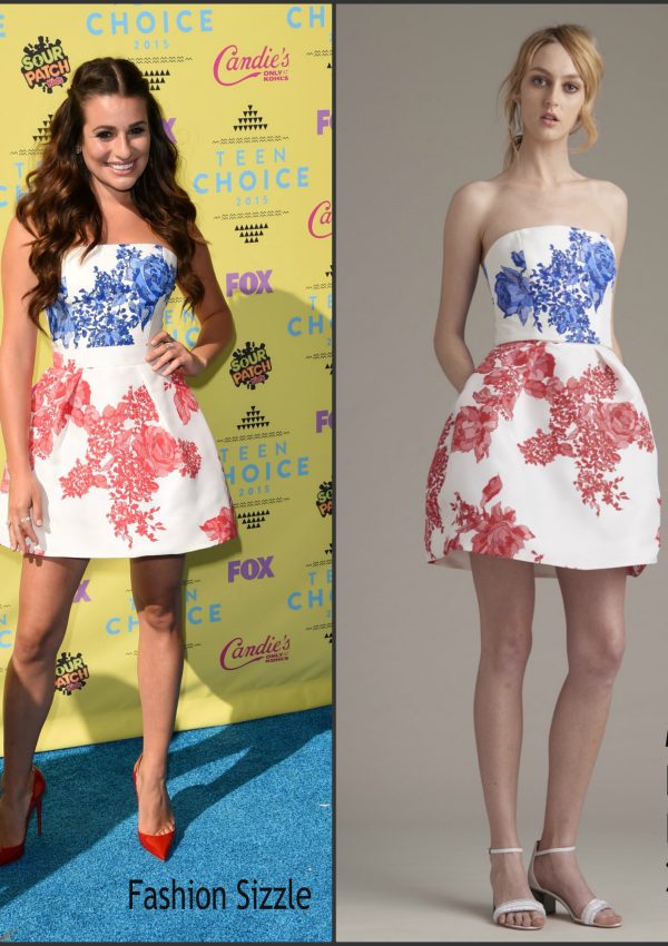 Lea Michele In Monique Lhuillier At the  2015 Teen Choice Awards