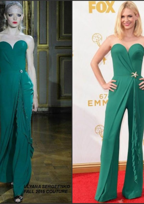 January Jones In Ulyana Sergeenko Couture At The  2015 Emmy Awards