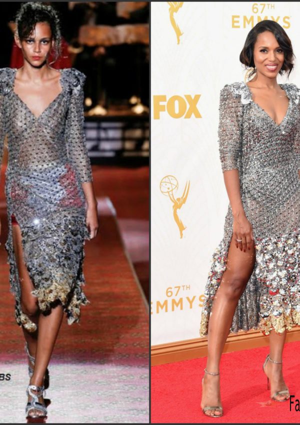 Kerry Washington In Marc Jacobs  At the 2015 Emmy Awards