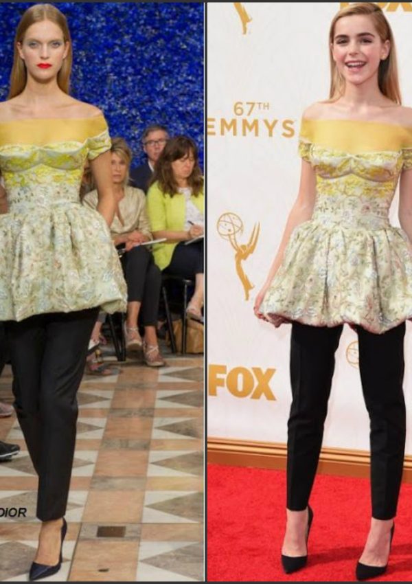 Kiernan Shipka In Christian Dior Couture  At the 2015 Emmy Awards