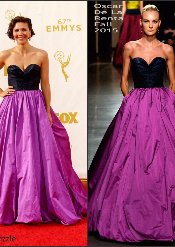 Maggie Gyllenhaal In Oscar de la Renta  At 2015 Emmy Awards