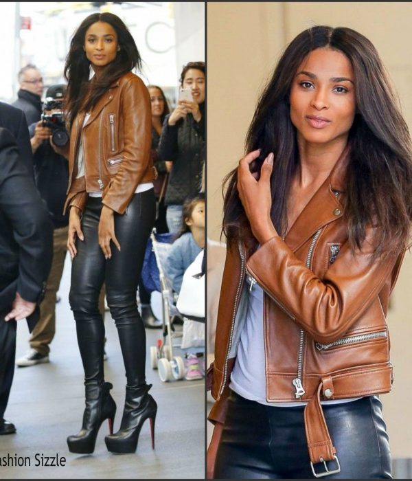Ciara in Leather Pants Leaves MTV Studios in NY