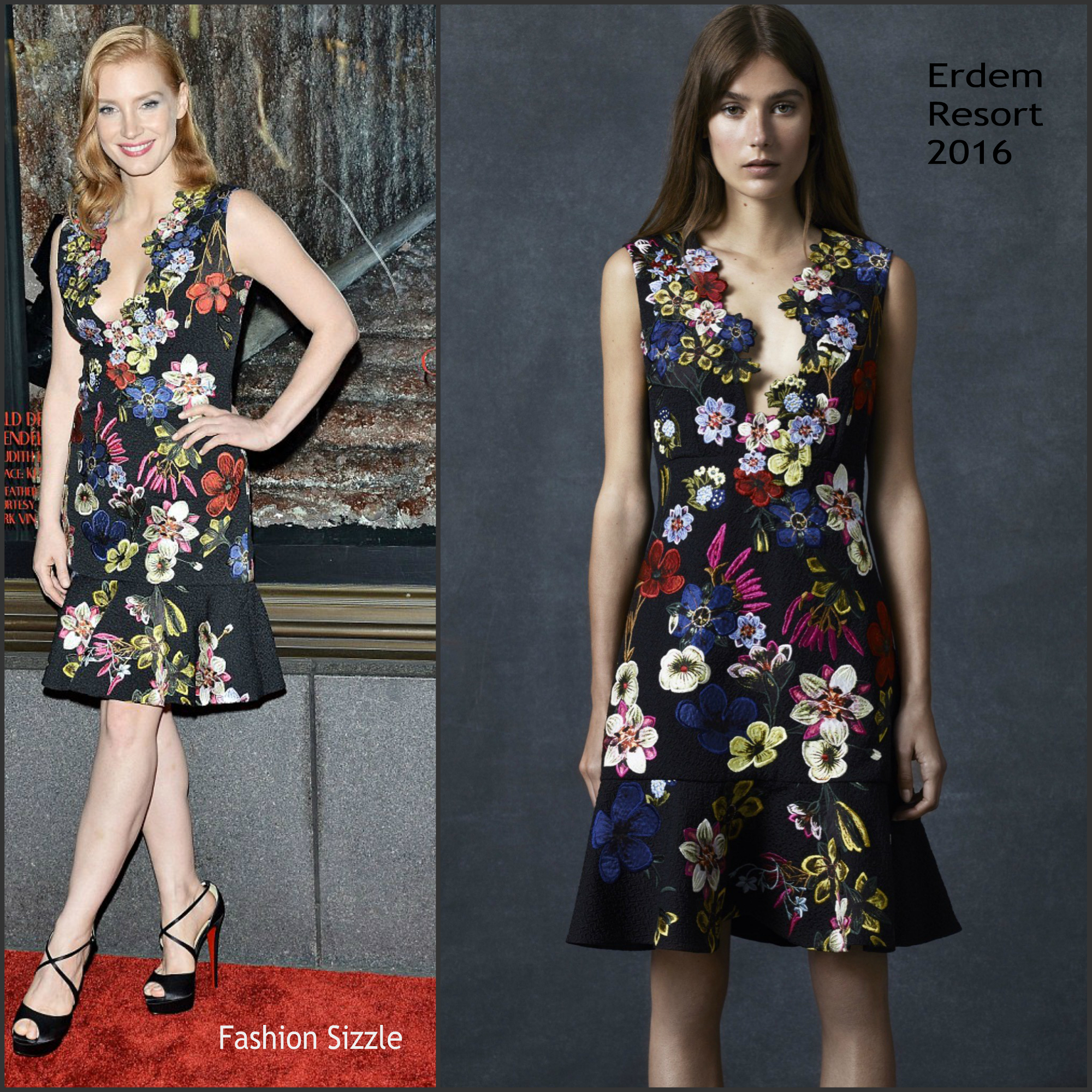 Jessica Chastain In Erdem – At Bergdorf Goodman ‘Crimson Peak’ Inspired ...