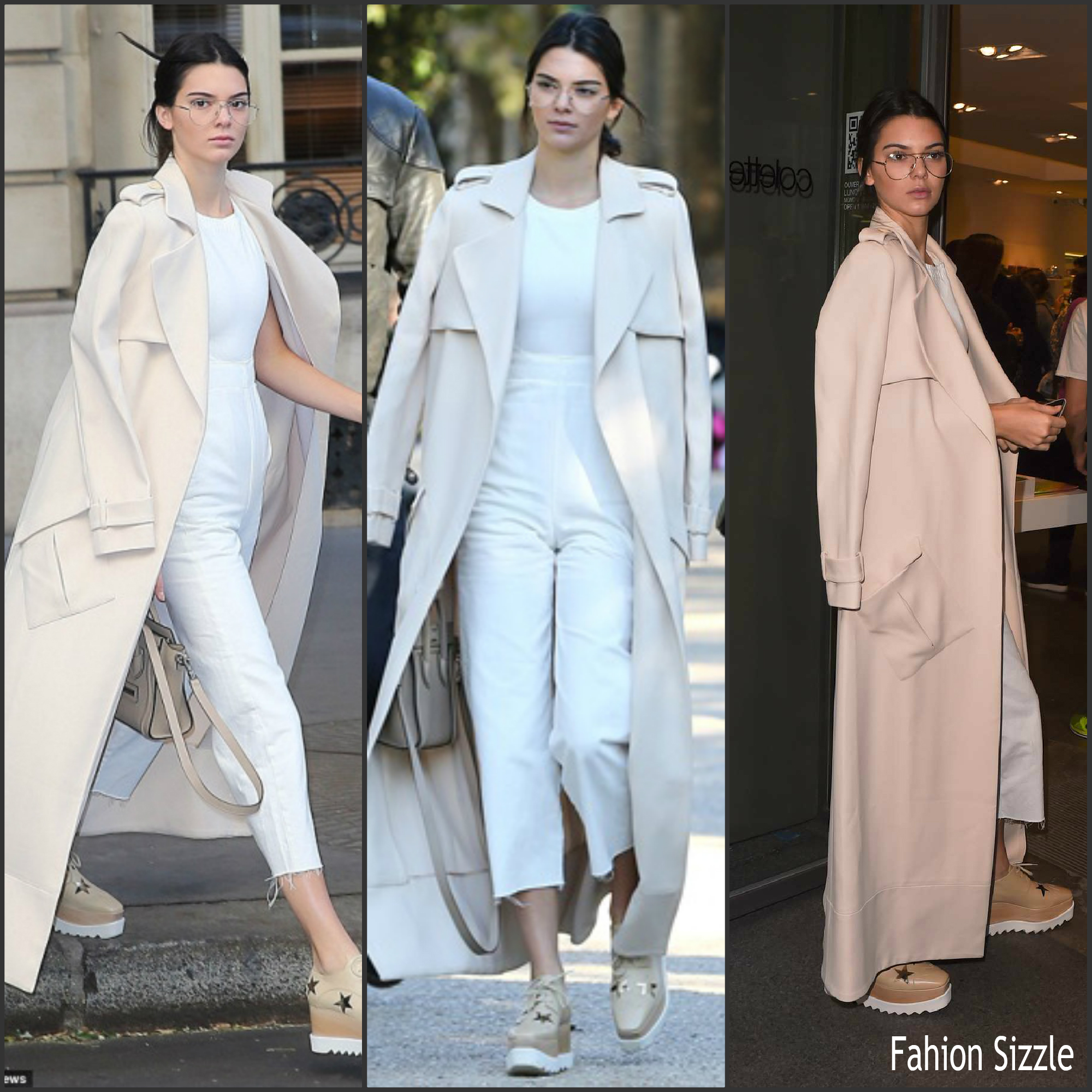 Kendall Jenner in white jumpsuit- Out in Paris - Fashionsizzle