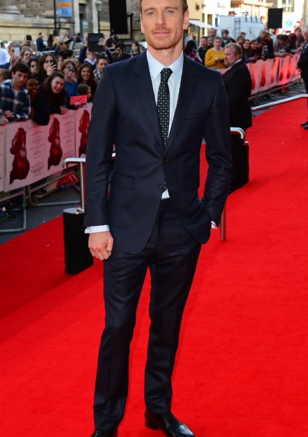 Michael Fassbender in Burberry at the “Macbeth” UK Premiere