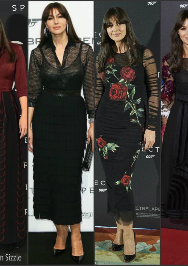Monica Bellucci In Azzedine Alaïa and Dolce & Gabbana  At ‘Spectre’ Rome & Madrid Photocalls & Premieres