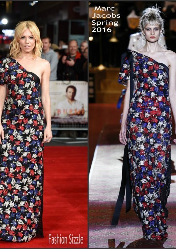 Sienna Miller in Marc Jacobs at the ‘Burnt’ London Premiere